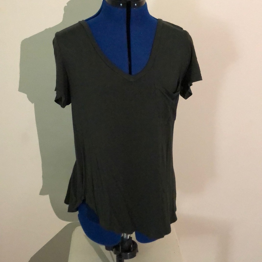 Charlotte Russe Green v-neck loose shirt